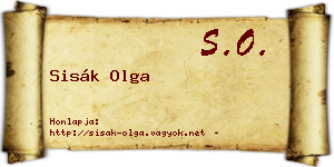 Sisák Olga névjegykártya